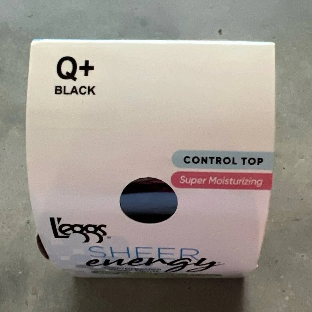 L'eggs Control Top Size Q+ Black Moisturizing Finish Sheer